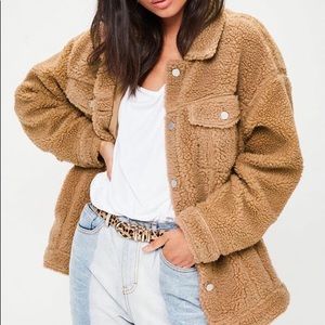 Oversized shearling teddy bear style coat